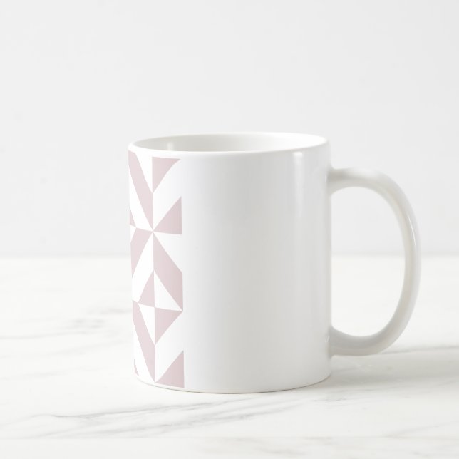 Mauve Geometric Deco Cube Pattern Coffee Mug (Right)
