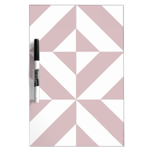 Mauve Geometric Deco Cube Pattern Dry Erase Board