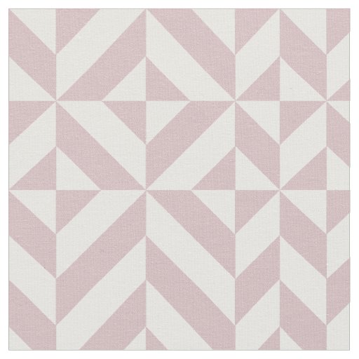 Mauve Geometric Deco Cube Pattern Fabric