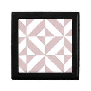 Mauve Geometric Deco Cube Pattern Keepsake Box