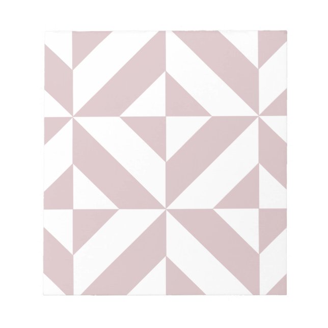 Mauve Geometric Deco Cube Pattern Notepad (Front)