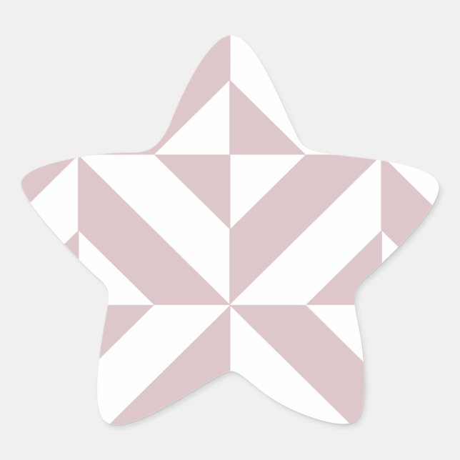 Mauve Geometric Deco Cube Pattern Star Sticker (Front)