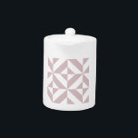 Mauve Geometric Deco Cube Pattern Teapot<br><div class="desc">This abstract,  geometric cubed pattern will add vibrance and classic flair to any home or office decor. Always ready for you to personalize with your name and/or your loved one's name,  as well.</div>