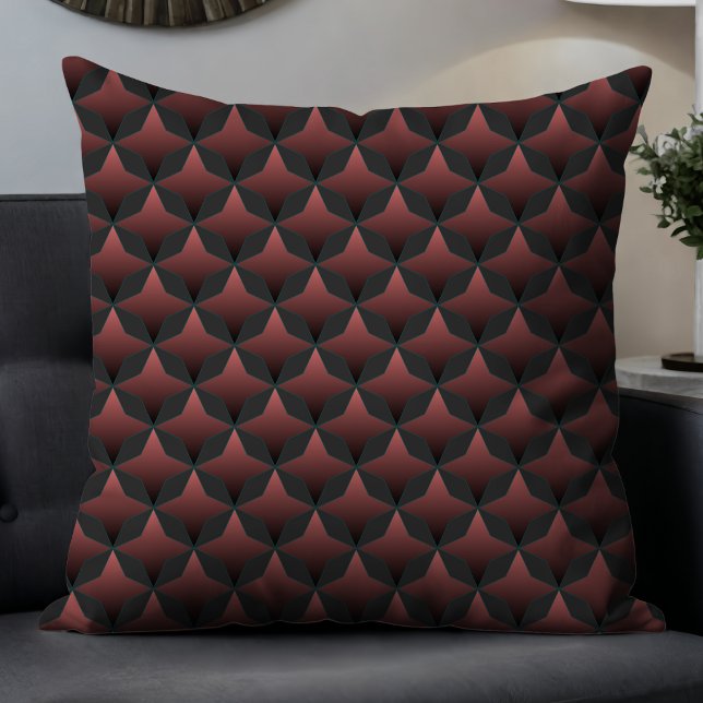 Mauve Geometric Modern Abstract Pattern in Gray Throw Pillow (Creator Uploaded)