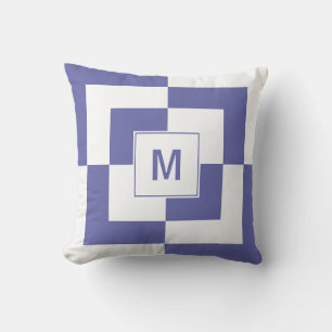 Mauve Geometric Monogram Throw Pillow
