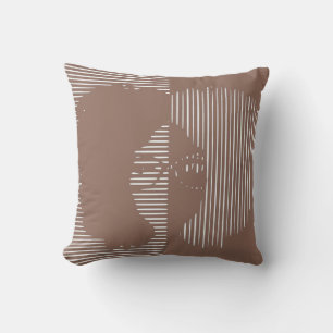 Mauve Girl with Glasses and a Big Afro Throw Pillow
