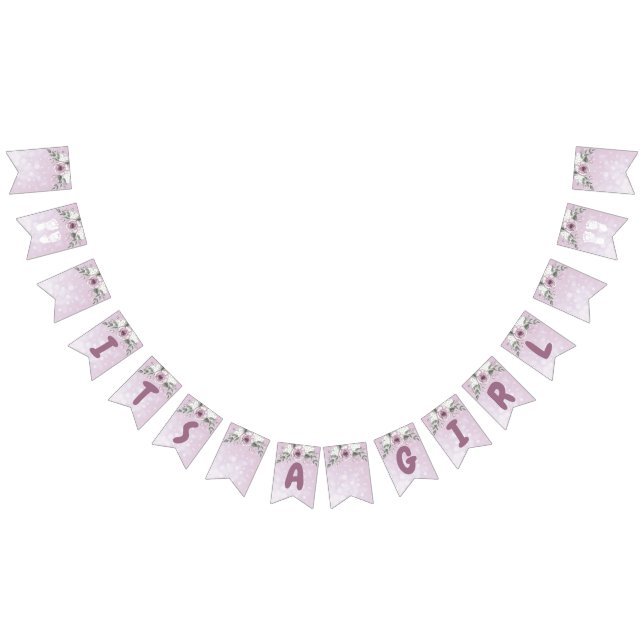 Mauve Girl's It's a Girl Baby Shower Banner (All)