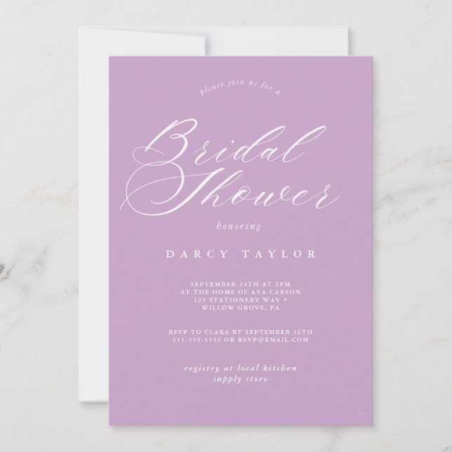 Mauve Gray Bridal Shower Invitation (Front)