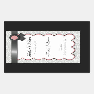 Mauve & Gray Damask Wedding Wine Bottle Labels