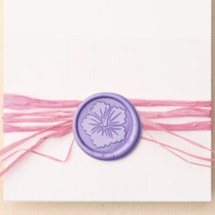 Mauve Hibiscus Flower Wedding Hawaii Tropical Wax Seal Sticker