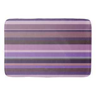 Mauve horizontal stripes bathroom mat