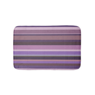 Mauve horizontal stripes bathroom mat