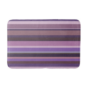 Mauve horizontal stripes bathroom mat