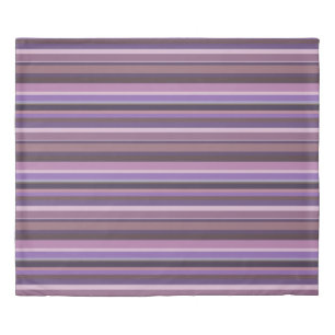 Mauve horizontal stripes duvet cover