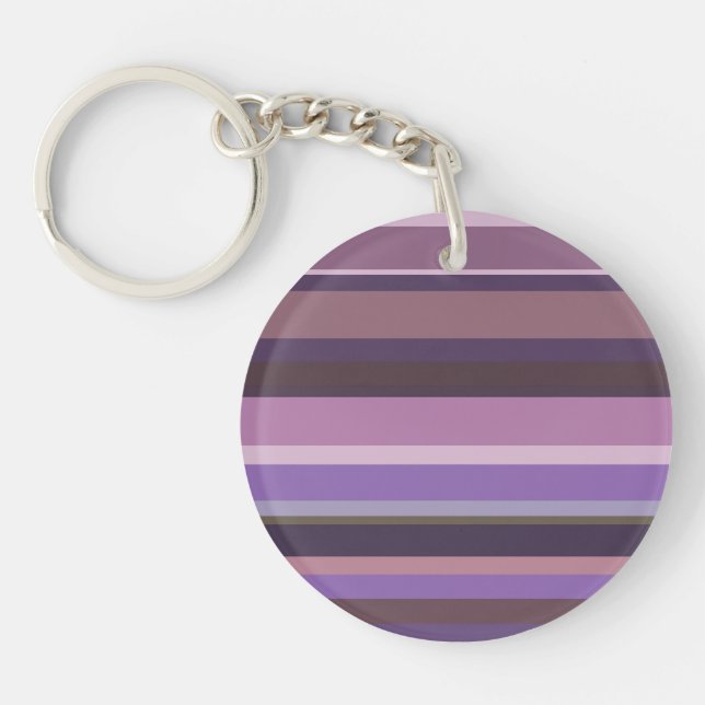 Mauve horizontal stripes keychain (Front)