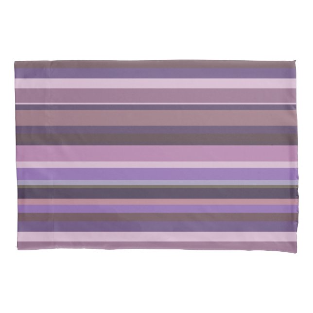 Mauve horizontal stripes pillow case (Front)