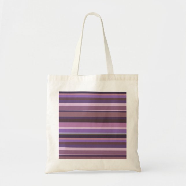 Mauve horizontal stripes tote bag (Front)