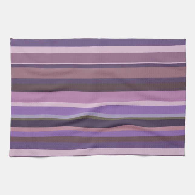 Mauve horizontal stripes towel (Horizontal)