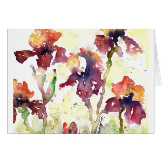 mauve irises cards (Front Horizontal)