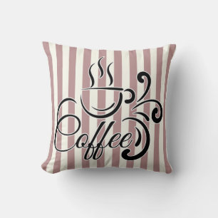 Mauve Lavender Striped (Coffee) Decorative Pillow