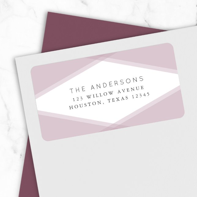 Mauve Layered Geometric Return Address Label (Creator Uploaded)