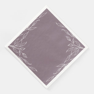 Mauve Leaf Motif Thanksgiving Party Paper Dinner Napkins