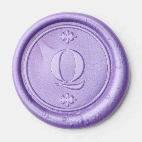 Mauve Lilac Wedding Minimalist Monogram Initial Wax Seal Sticker