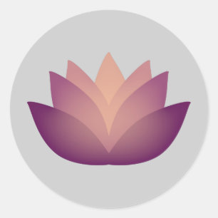 Mauve Lotus Flower design Classic Round Sticker