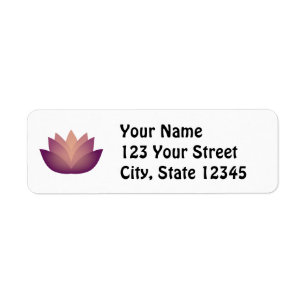 Mauve Lotus Flower design Label