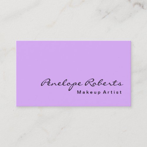 Mauve Mallow Pink Makeup Artist Calligraphy Business Card