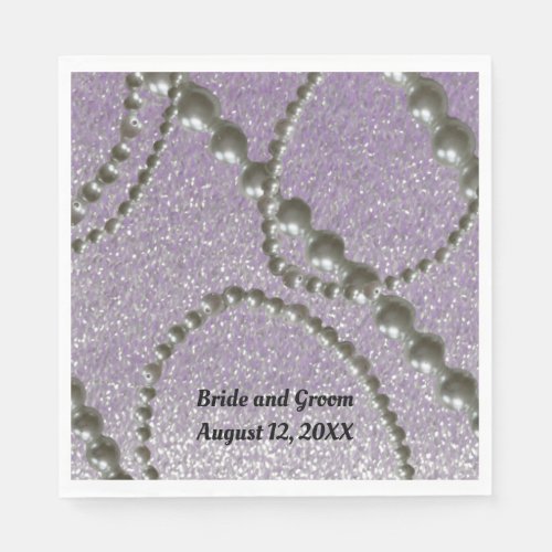 Mauve Metallic Fleck Pearl Wedding Paper Napkins