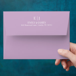 Mauve Minimal Chic Wedding Envelope