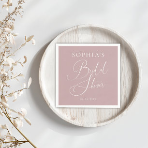 Mauve Minimalist Elegant Bridal Shower Napkins