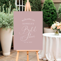 Mauve Minimalist Elegant Bridal Shower Welcome 