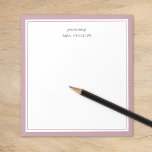 Mauve Minimalist Monogram Teacher Gift Notepad<br><div class="desc">Modern minimalist border design in a variety of trending colors. Personalize it with your name monogram or other custom text. Use the design tools to choose your own fonts and background colors. Cute and simple gift idea for teachers or personal stationery for anyone who loves to stay organized.</div>