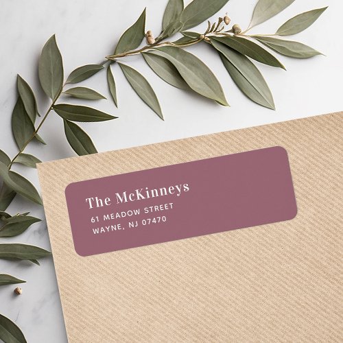 Mauve Minimalist Return Address Label