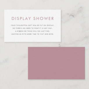 Mauve Minimalist Typography Display Shower Enclosure Card