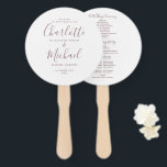 Mauve Minimalist Wedding Program Hand Fan<br><div class="desc">This stylish wedding program can be personalized with your special wedding day information featuring chic modern typography. You can customize the text color to match your wedding theme. Designed by Thisisnotme©</div>