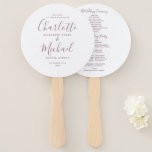 Mauve Minimalist Wedding Program Hand Fan<br><div class="desc">This stylish wedding program can be personalised with your special wedding day information featuring chic modern typography. You can customise the text color to match your wedding theme. Designed by Thisisnotme©</div>