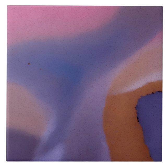 “Mauve Mirage Flow”  –  Abstract Pink Blue Peach Ceramic Tile (Front)