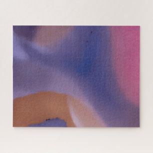 “Mauve Mirage Flow” – Abstract Pink Blue Peach Jigsaw Puzzle