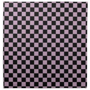 Mauve Mist and Black Checkerboard Squares Napkin