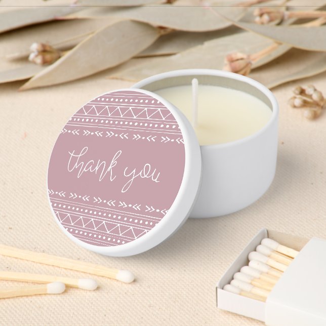 Mauve Modern Boho Thank You Mini Candle Favors (Insitu)