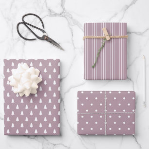 Mauve Modern Farmhouse Holiday  Wrapping Paper