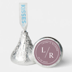 Mauve Modern Wedding Monogram Hershey Kisses Hershey®'s Kisses®