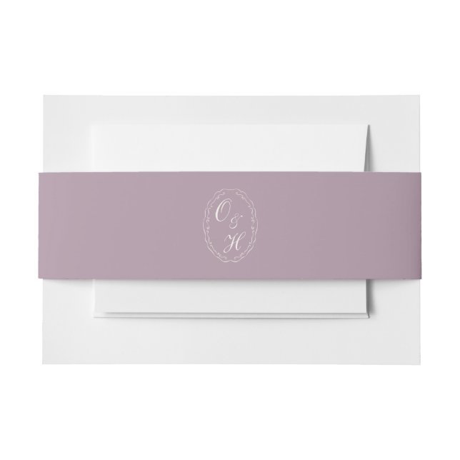 Mauve Monogram Wedding Belly Band (Front Example)