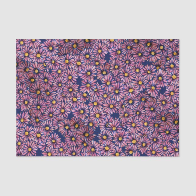 Mauve Moody Daisies                                Tissue Paper (Front)