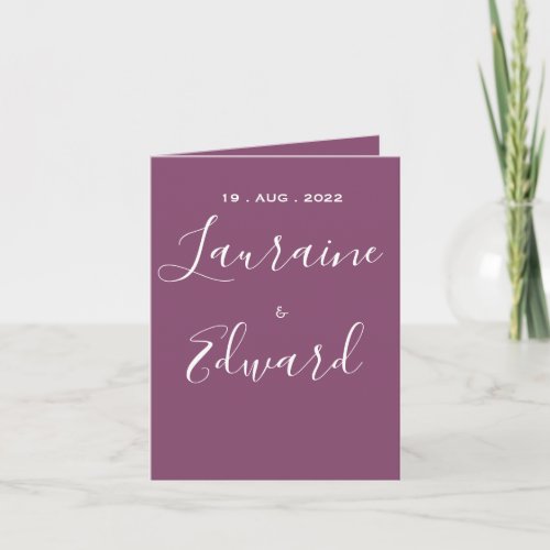 Mauve moody minimalist wedding invitation