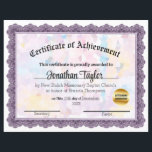 Mauve Mosaic Certificate of Achievement<br><div class="desc">This is a certificate of achievement.  Generally,  for a church,  but can be used for other things also.</div>
