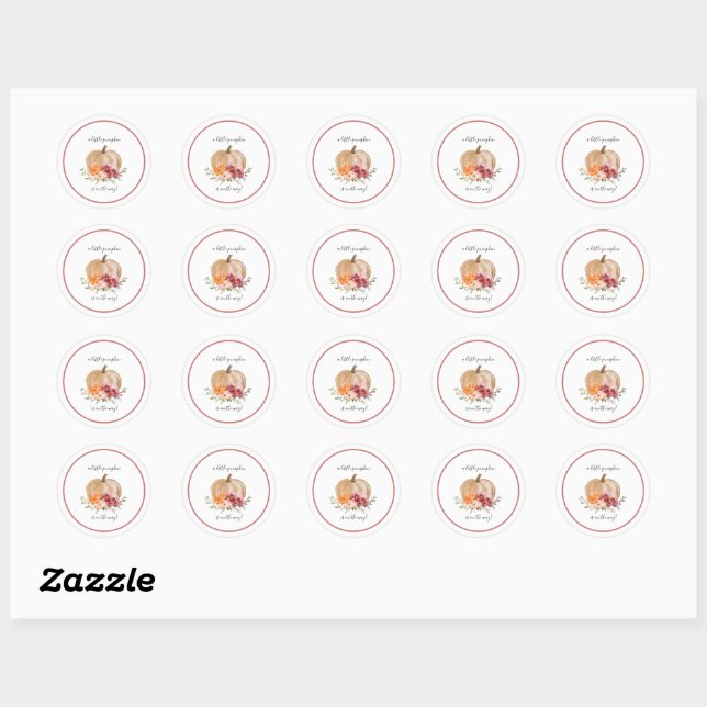 Mauve Our Little Pumpkin is On The Way Stickers (Sheet)